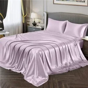 Light Raspberry Satin Sheets Bedding | Satin Sheets Fullsize Silky Soft Satin Bed Sheets Luxury ...
